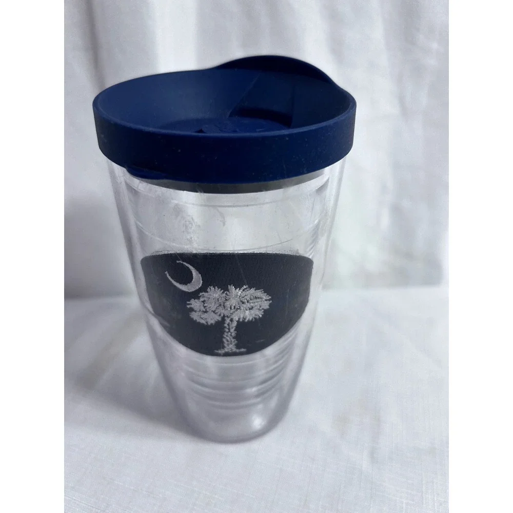 Tervis Tumbler 16oz Clear Navy South Carolina Palmetto Moon Insulated Travel Mug